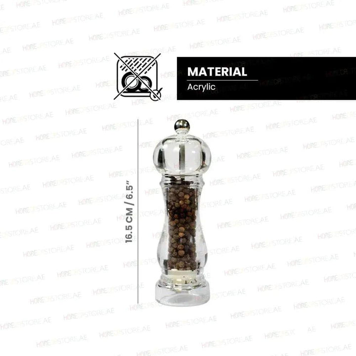 Bisetti 9320P Acrylic Capri Pepper Mill, H 16.5cm - HorecaStore