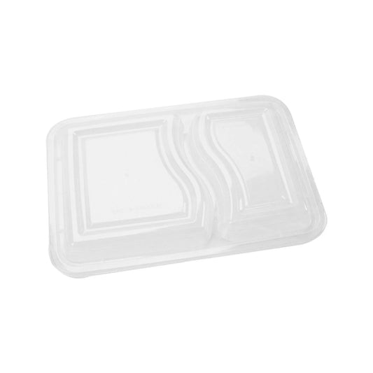 Hotpack Lid For Rectangular 2 Compartment Container (Only Lid), 22.1 x 15.1 x 4.5 cm, 300 PCs