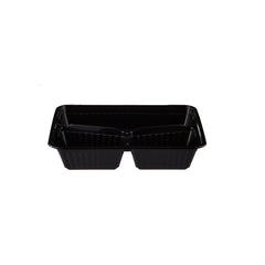 Hotpack Black Base Rectangular 3 Compartments Container Without Lid, 23.28 x 18.07 x 17.4 cm, 300 PCs