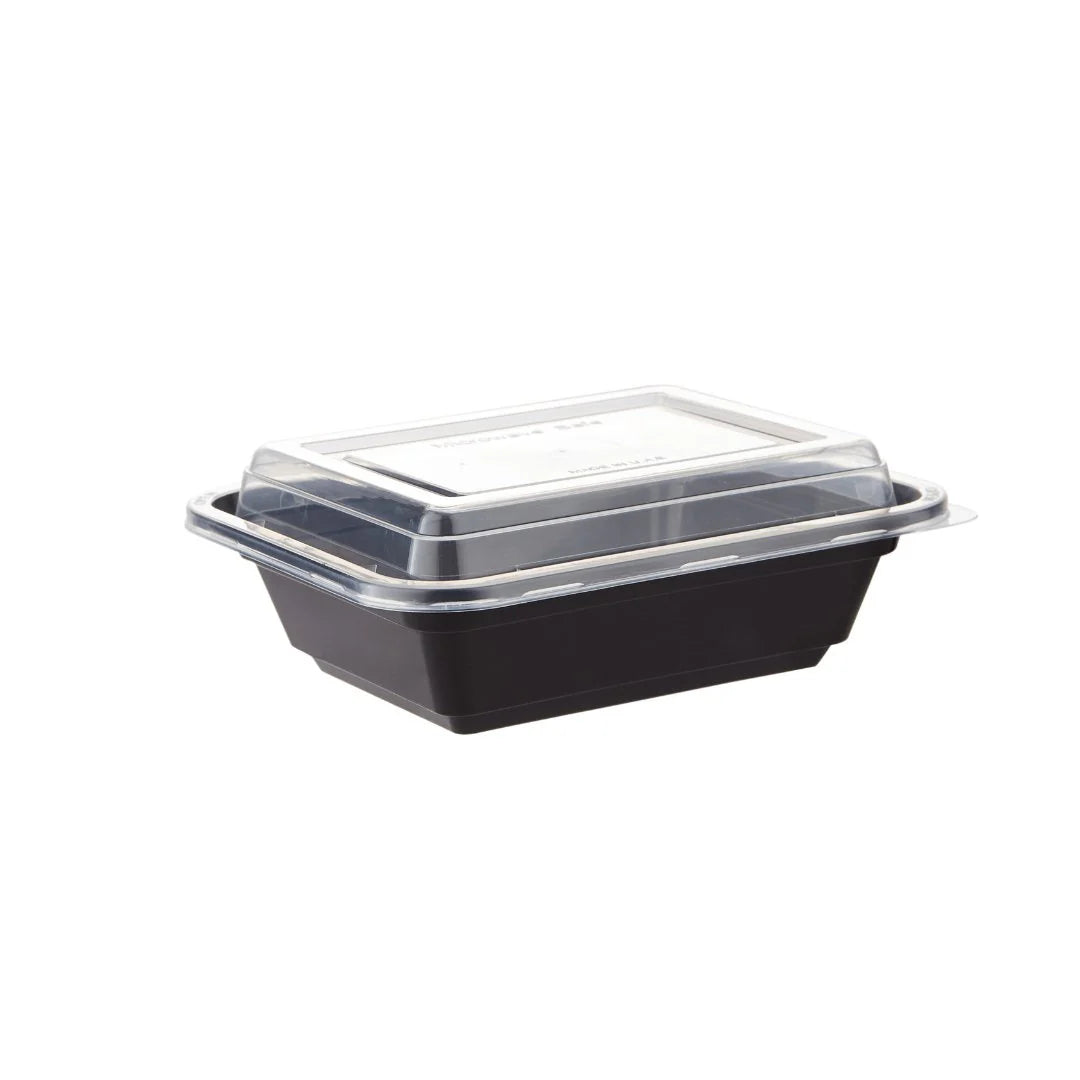 Hotpack Lids for Black Base Rectangular Container (Only Lid), 18.4 x 12.3 x 6.5 cm, 710 ml, 300 PCs