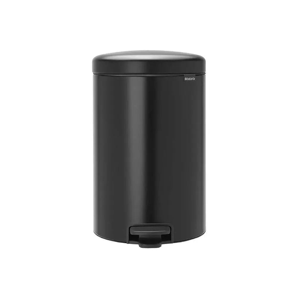 brabantia-newicon-matt-black-stainless-steel-pedal-bin-12l-with-plastic-bucket