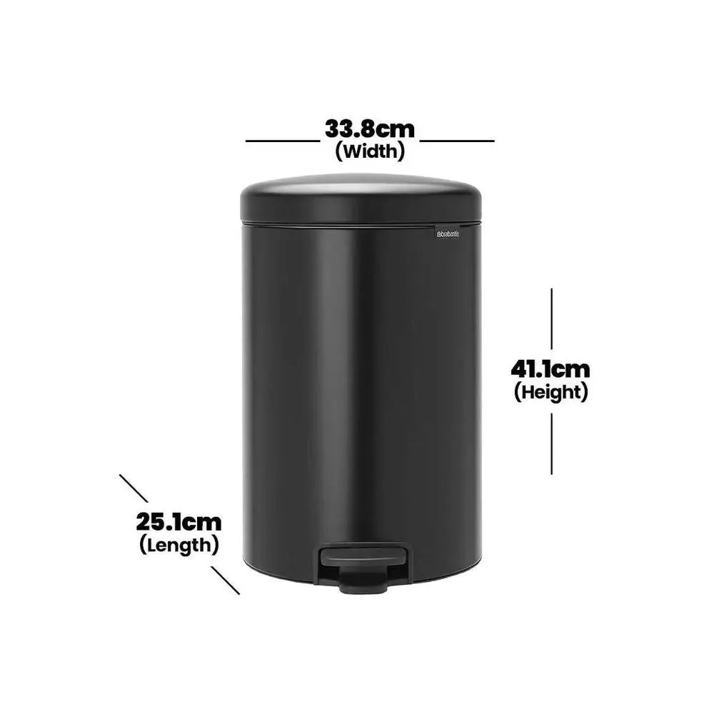 brabantia-newicon-matt-black-stainless-steel-pedal-bin-12l-with-plastic-bucket