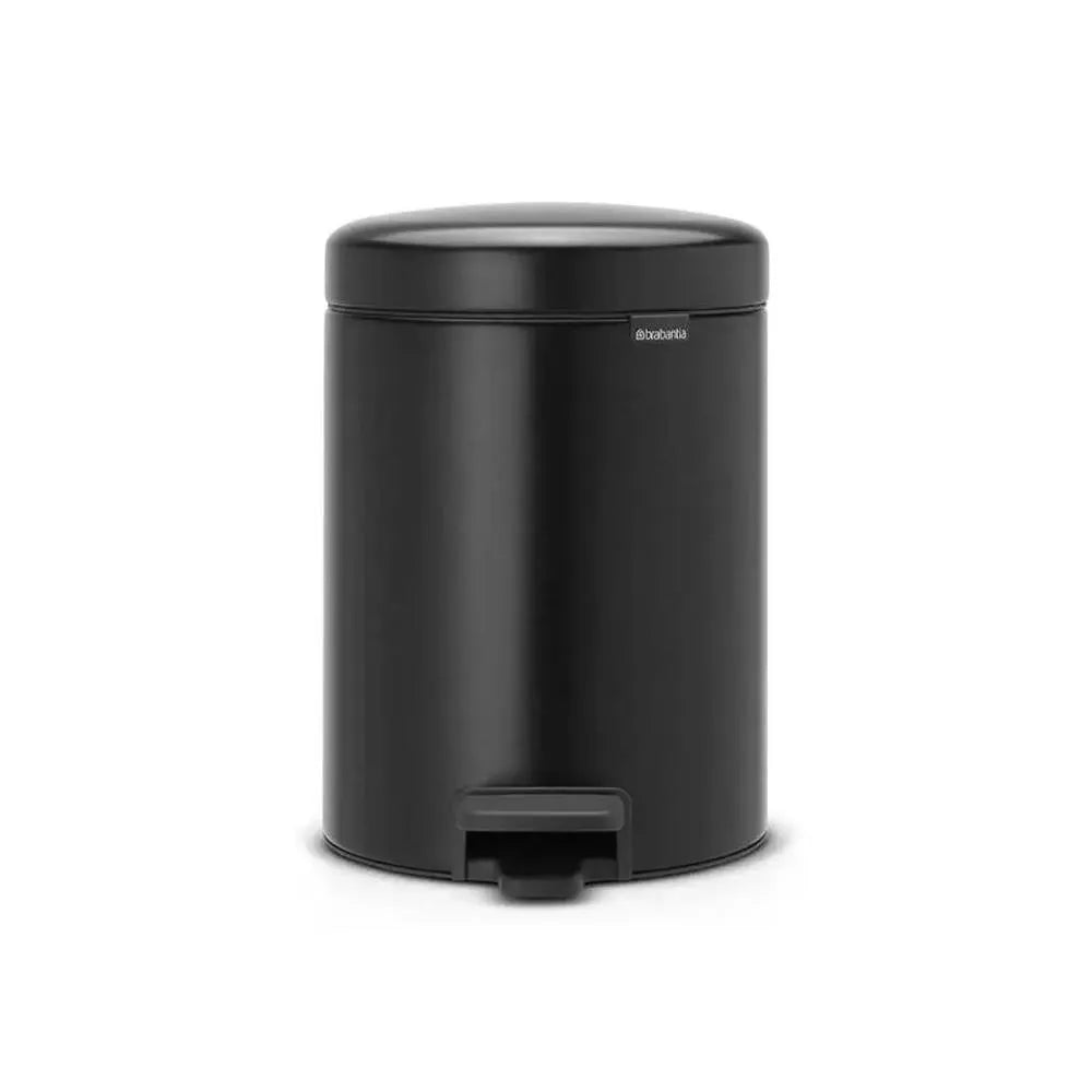 brabantia-newicon-matt-black-stainless-steel-pedal-bin-5l-with-plastic-bucket