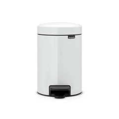 Brabantia Newicon White Stainless Steel Pedal Bin, 3L With Plastic Bucket