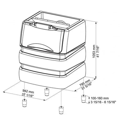 Brema Bin 240PE Polyethylene Ice Cubes Storage Bin 180 kg, 94.2 X 79.5 X 105.3 cm