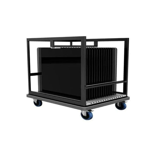 Buffet Stand Glass Carrying Trolley L 86 x W 65 x H 105 cm, Electrostatic Powder Coated Profile, 15 Glasses Top Capacity, 4 Castors