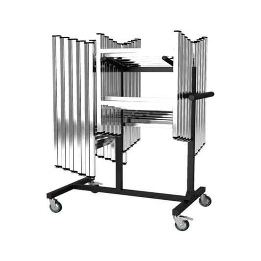 Buffet Stand Legs Carrying Trolley L 88 x W 75 x H 125 cm, Electrostatic Powder Coated Profile Structure, 15 Legs Capacity, 4 Castors