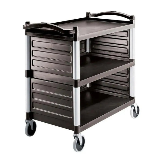 Cambro BC340KD110 Large Utility Cart Black Unassembled, 1 pc