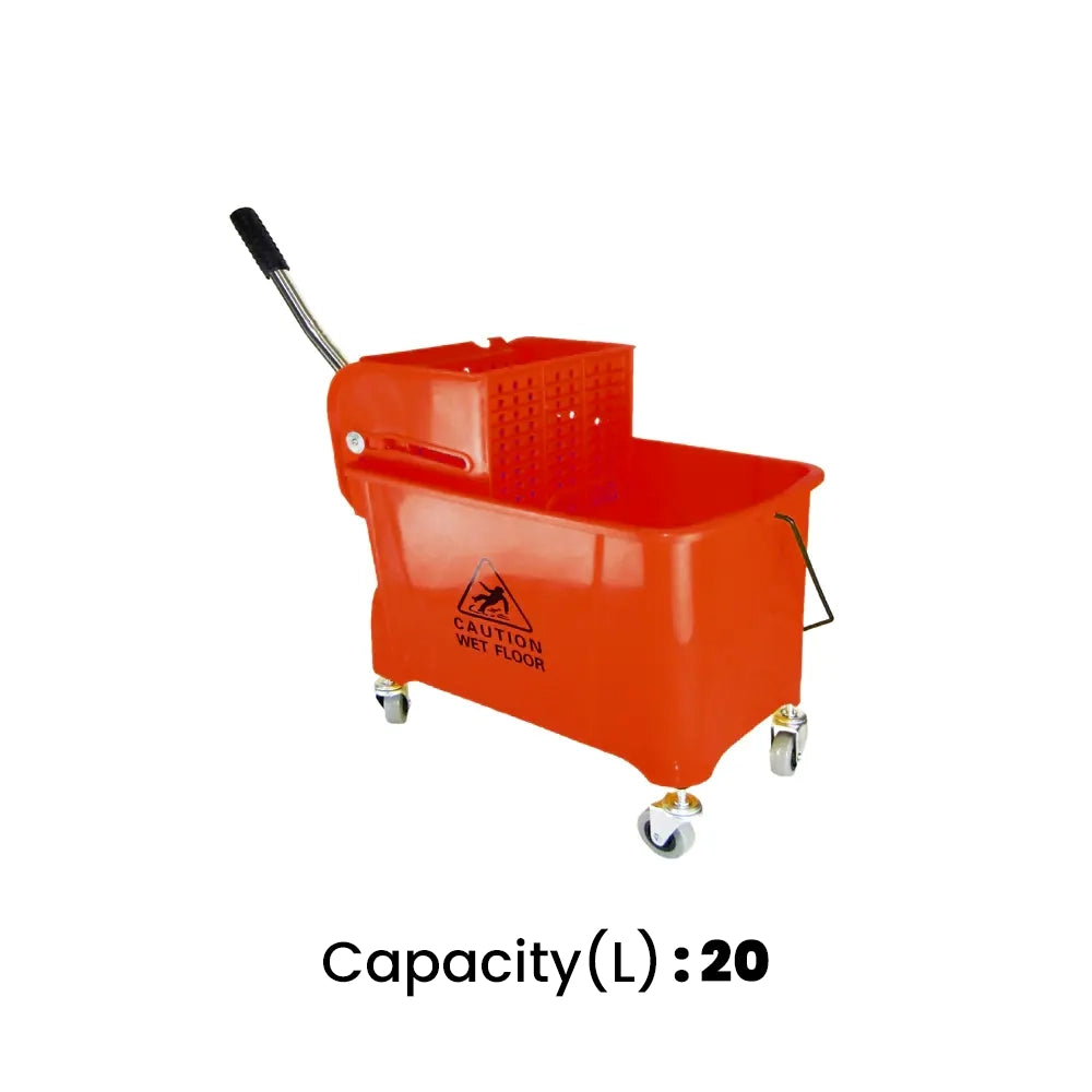 THS AF08068R Red Single Mop Bucket Trolley 20L