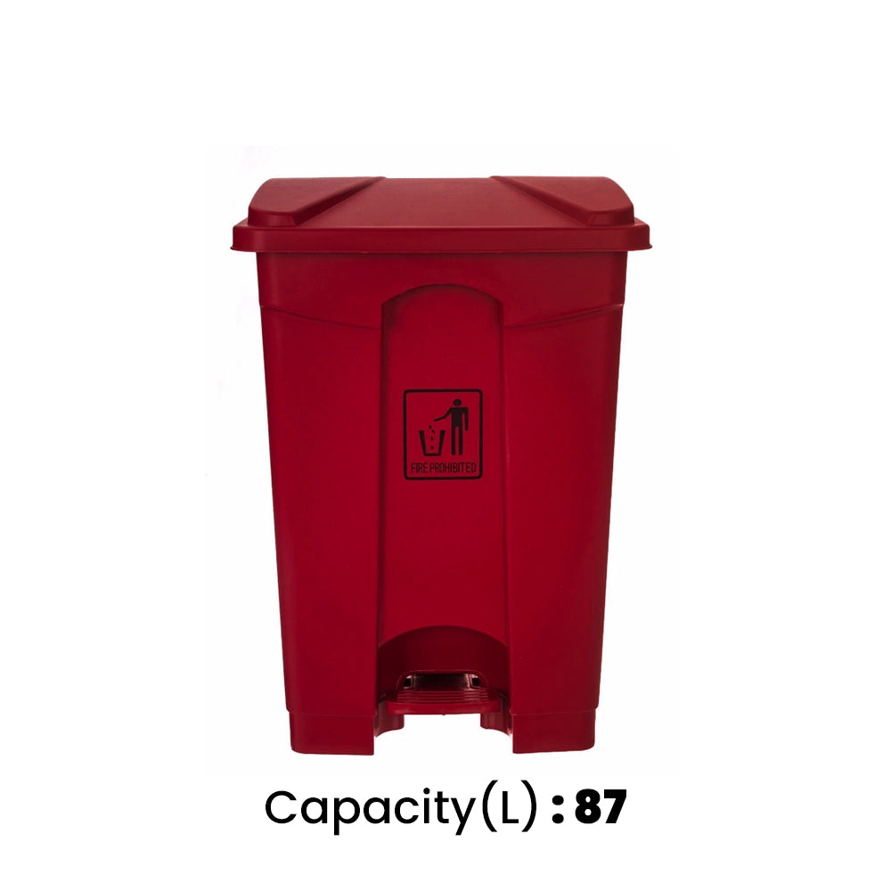 THS AF07318 Red Garbage Can With Pedal 87 L