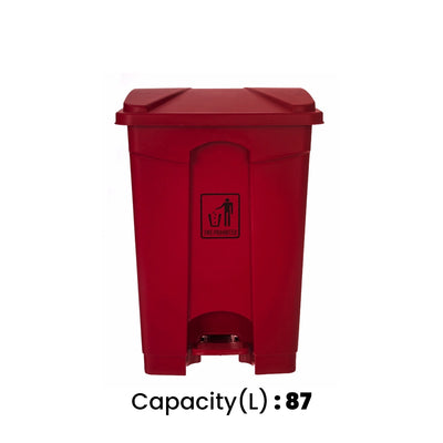 THS AF07318 Red Garbage Can With Pedal 87 L