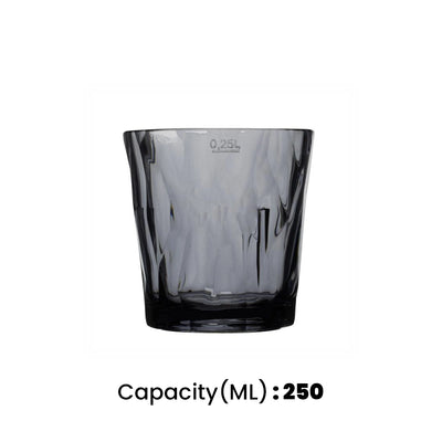 Tribeca Exclusive Diamond Polycarbonate  Clear Grey Tumbler 250+ml, BOX QUANTITY 36 PCS