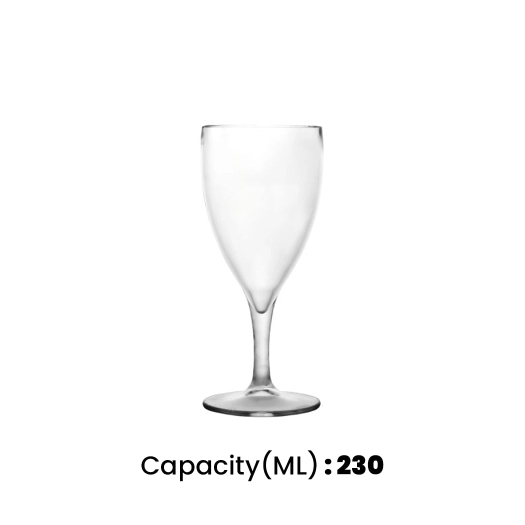 Tribeca  Premium Polycarbonate Pc Clear Wine Glass 230 ml, BOX QUANTITY 60 PCS