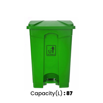 THS AF07318 Green Garbage Can With Pedal 87 L