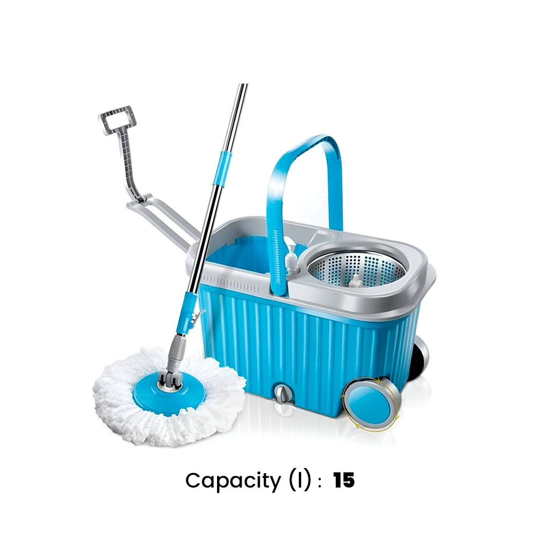 THS Plastic Magic Mop Bucket , Blue, 15 Ltr