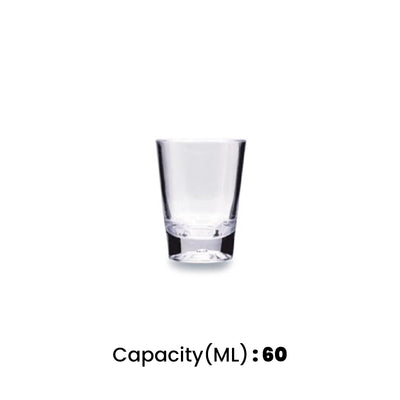 Tribeca Polycarbonate Clear  Shot Glass 60 ml, BOX QUANTITY 120 PCS