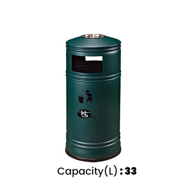 THS 10F-33LT Green Outdoor Ashtray Bin 33 L