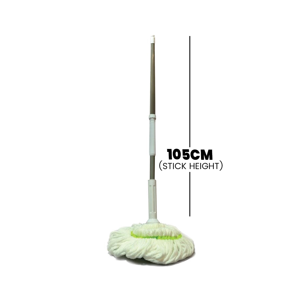 THS Microfiber Magic mop (with lock), White, 105 cm,15 pcs