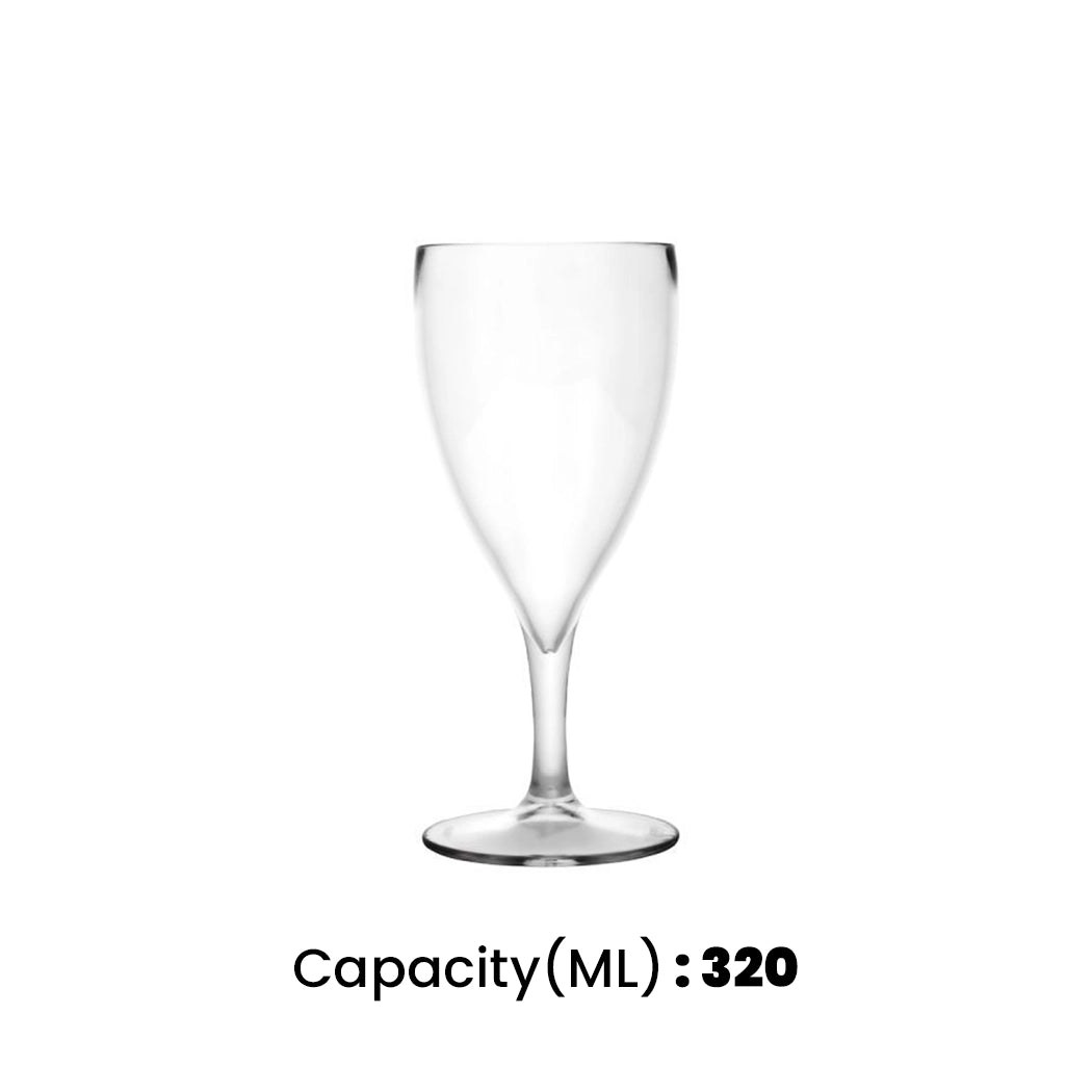 Tribeca Premium  Polycarbonate Pc Clear Wine Glass 320 Ml, BOX QUANTITY 50 PCS