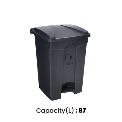 THS AF07318 Grey Garbage Can With Pedal 87 L