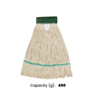 THS Kentucky Cotton Mop with holder & Aluminum Handle  (Green),  450 g, 15 pcs