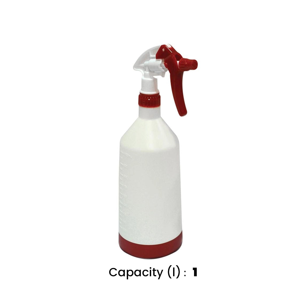 THS Plastic Spray Bottle, white & red, 1L