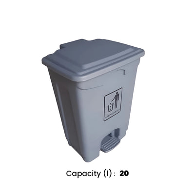 THS plastic Garbage Bin , Grey, 20L, 5 pcs