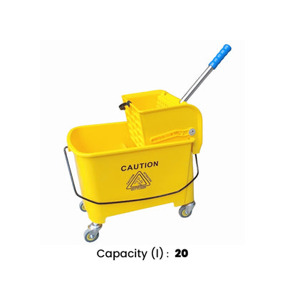 THS Mini Mop Bucket with Wringer, Yellow, 20 L , 5 pcs