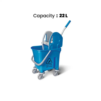 THS AZ1032 Blue Single Mop Bucket Trolley 22L