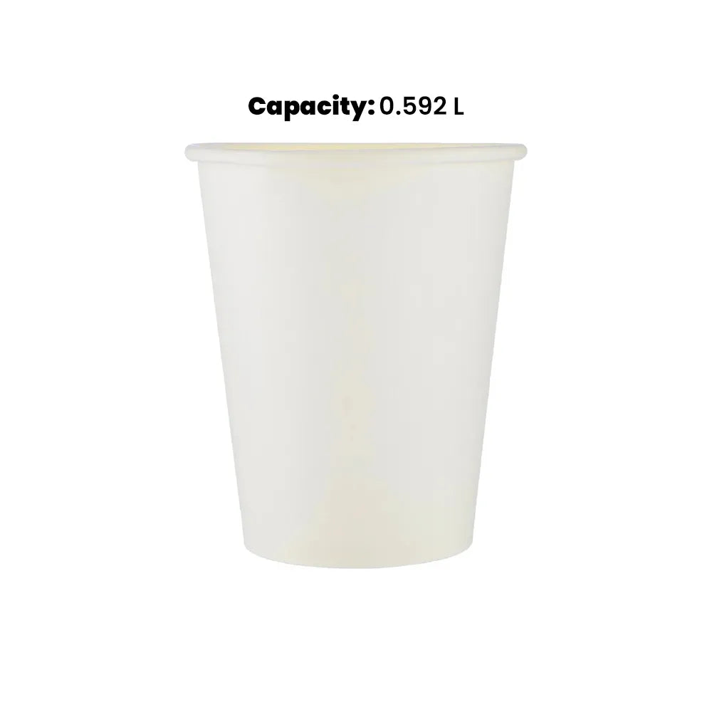 hotpack singie wall white paper cup 592 ml 500 pcs