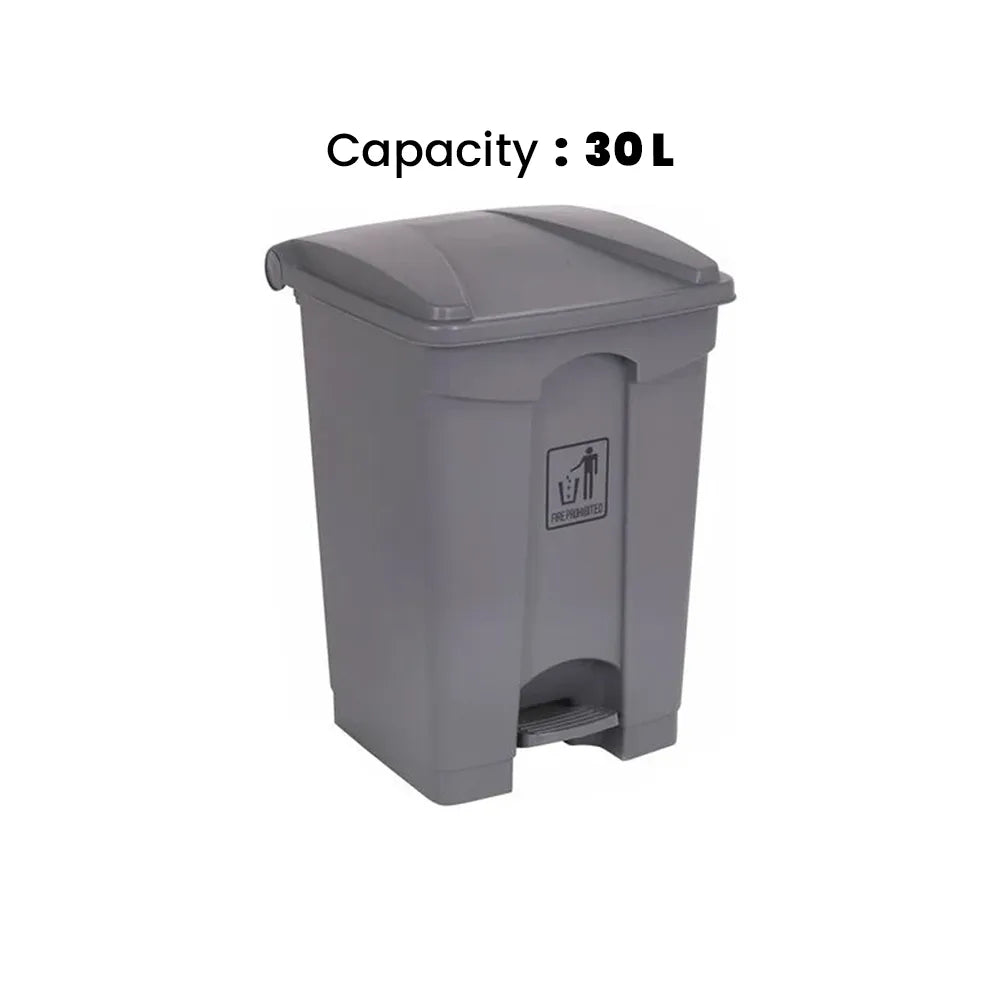 THS AF07330 Grey Garbage Pedal Bin 30L