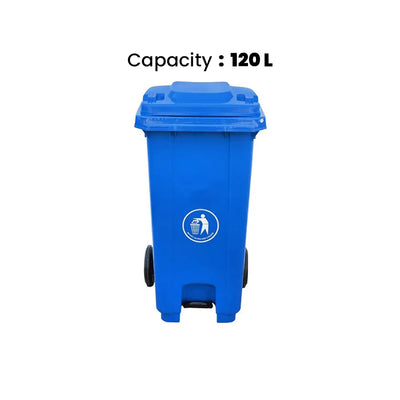 THS AF07302A Blue Garbage Pedal Bin 120L