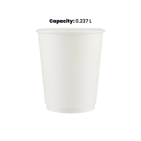 hotpack white double wall paper cup 237 ml 500 pcs