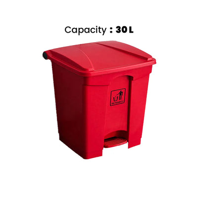 THS AF07330 Red Garbage Pedal Bin 30L