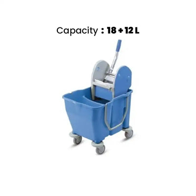 THS RSMV30 Blue Double Mop Bucket Trolley 18L + 12L