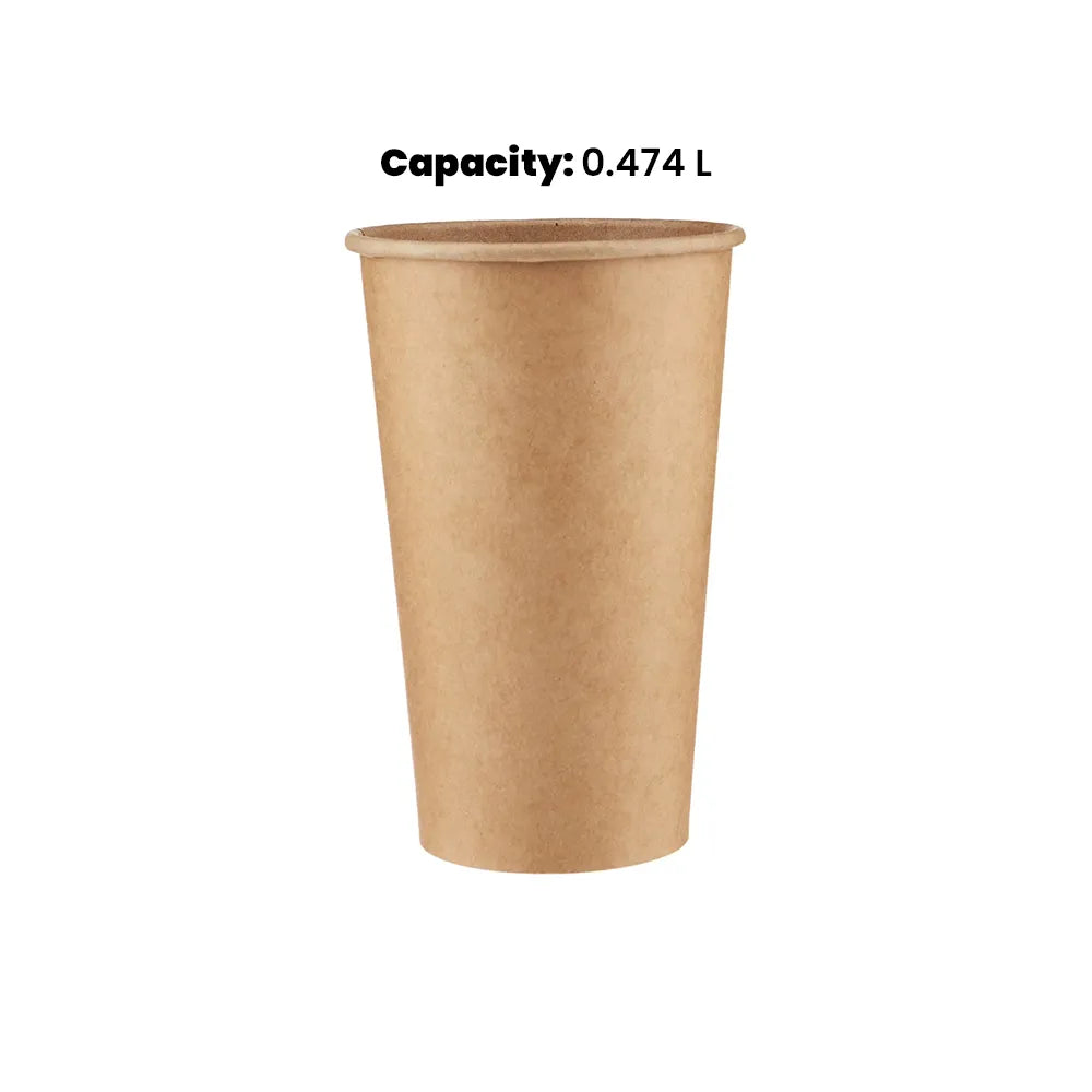 hotpack heavy duty brown paper cups 474 ml 1000 pcs