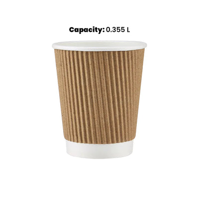 hotpack ripple paper cup 355 ml 500 pcs