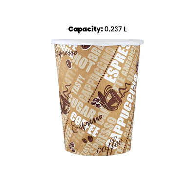 hotpack singie wall paper cup 237 ml 1000 pcs