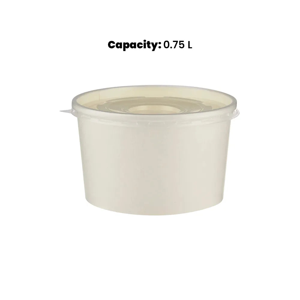 hotpack white soup paper bowl 750 ml 600 pcs