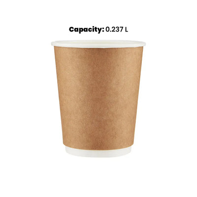 hotpack kraft double waii paper cup 237 ml 500 pcs