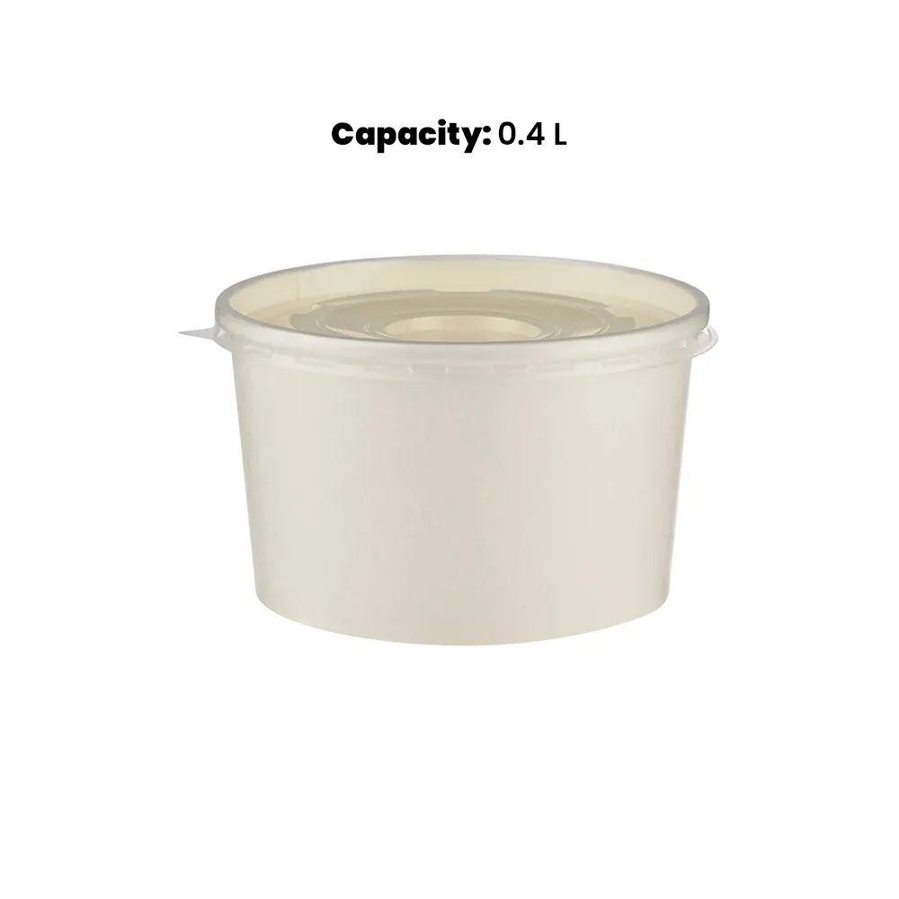 hotpack white soup paper bowl 400 ml 1000 pcs