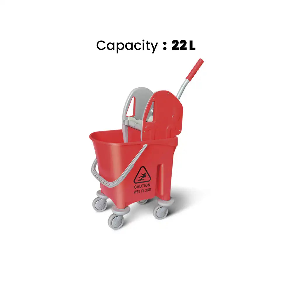 THS AZ1032 Red Single Mop Bucket Trolley 22L