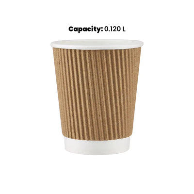 hotpack kraft ripple paper cup 120 ml 1000 pcs