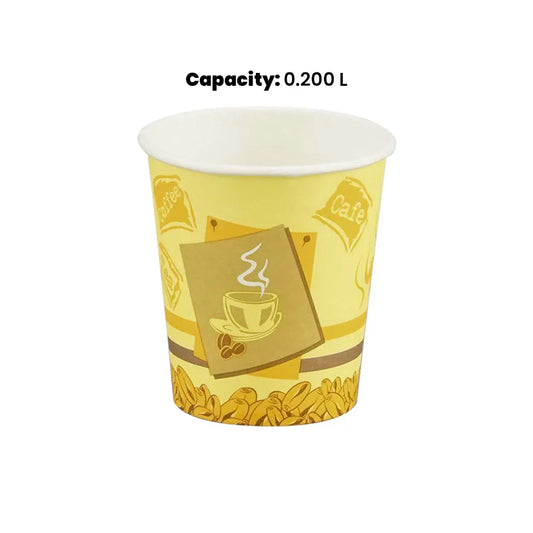 hotpack printed paper cup without handle 200 ml 1000 pcs