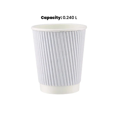 hotpack white ripple paper cup 240 ml 500 pcs