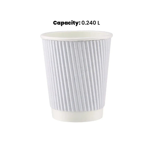 hotpack white ripple paper cup 240 ml 500 pcs