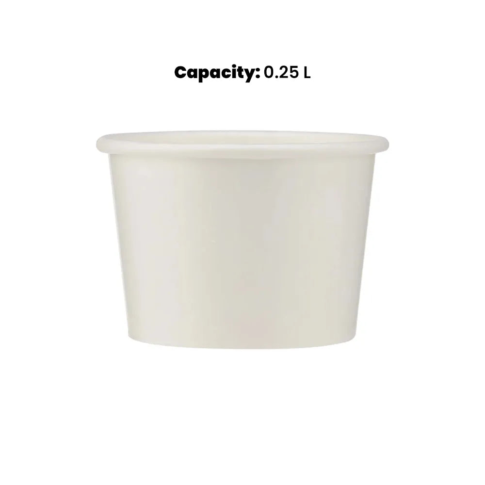 hotpack white ice cream paper bowl 250 mi 1000 pcs