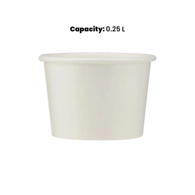 hotpack white ice cream paper bowl 250 mi 1000 pcs