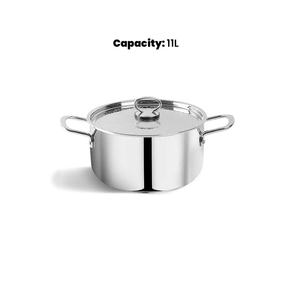 Pradeep Domestic Cookpot With Stainless Steel Design Lid, 11.0 Liter - HorecaStore