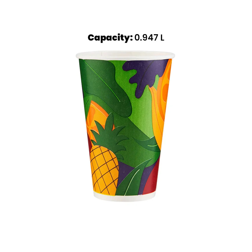 hotpack printed juice paper cup 947 ml 600 pcs